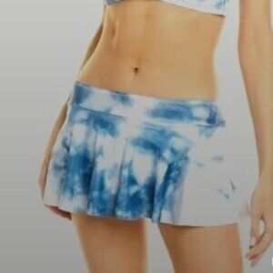 Malandrino NWT Flirty Skirted Swim Suit Bikini Bottom Blue Tie Dye XL